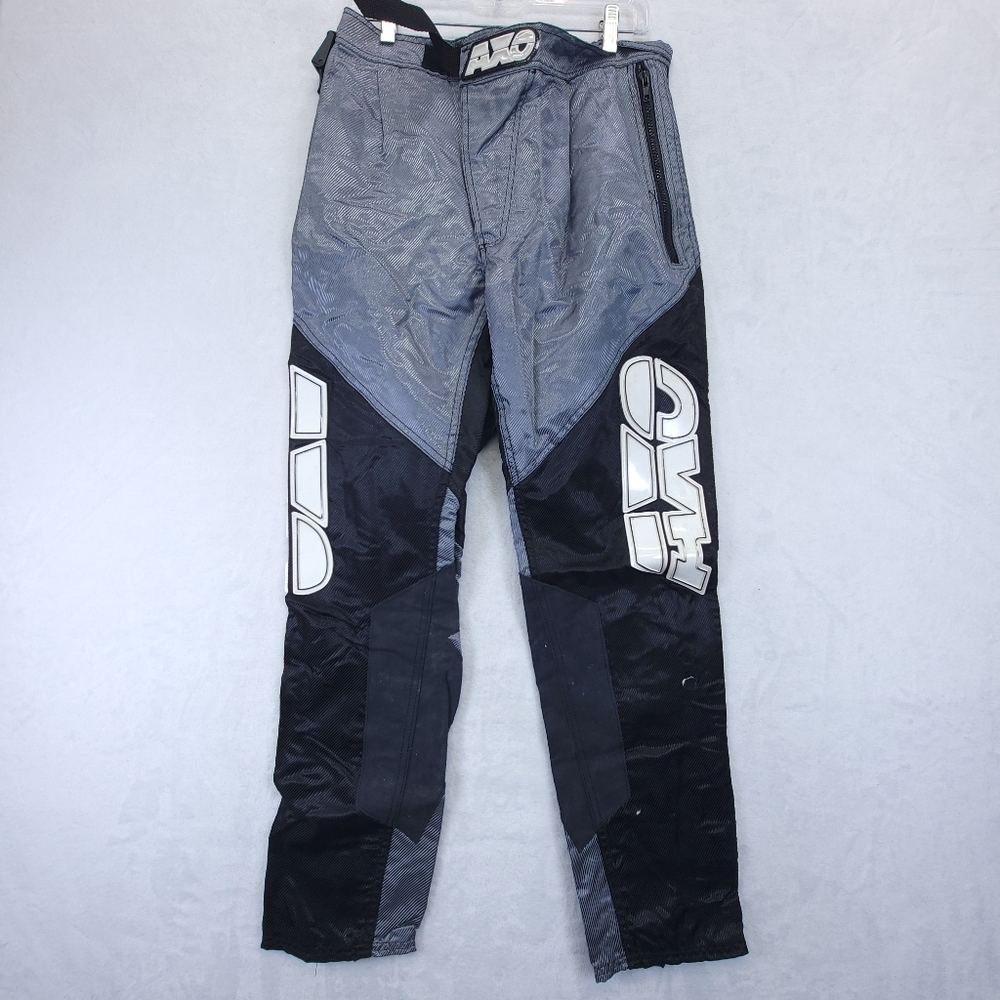 AXO sport motorcycle racing pants black White Mens Racing 32”waist 41.5” Length